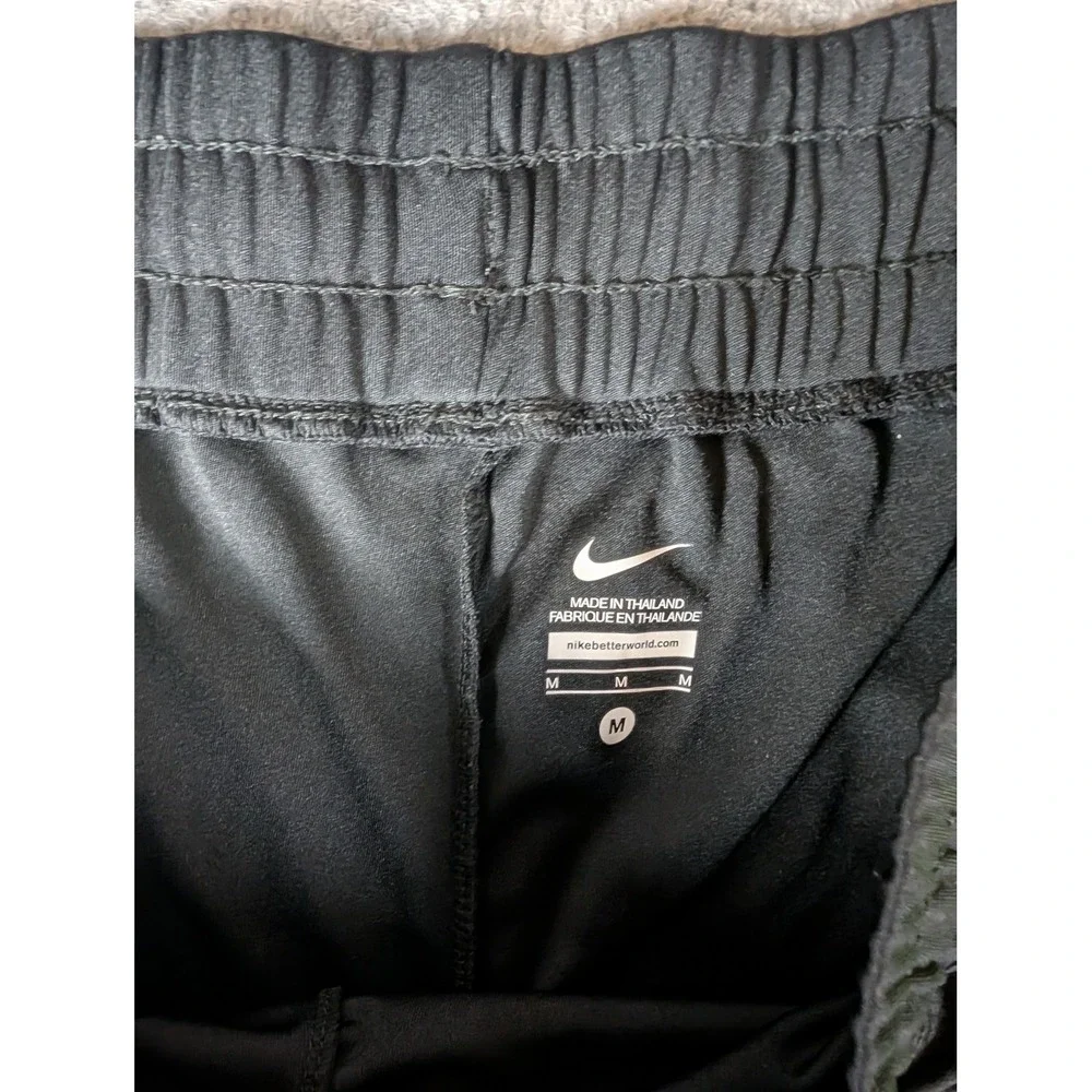Nike Womens Dri-FIT Athletic Shorts Black Neon Lime Green Running Workout Gym